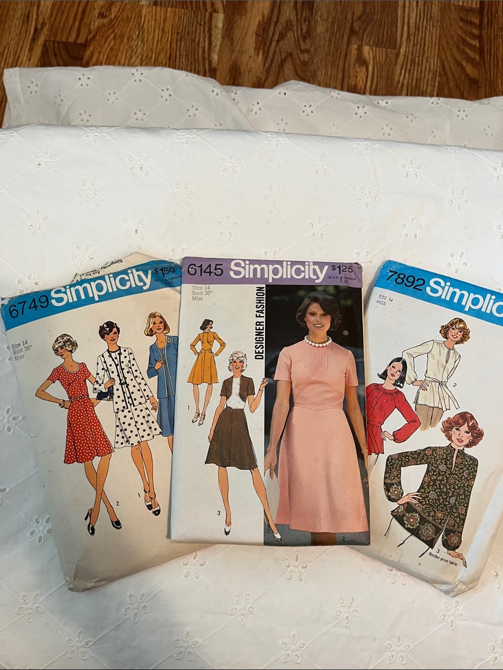 Vintage Simplicity Sewing Patterns -6749-6145-7892 Rare, Complete, Instructions.
